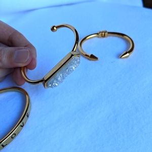 Kinsley Armelle 18k yellow gold plated bracelet stack